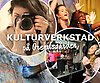 Bildcollage över kulturaktiviteter som foto, målning, dans, sång med mera. Över bilden finns texten "Kulturverkstad på Örekilsgården"