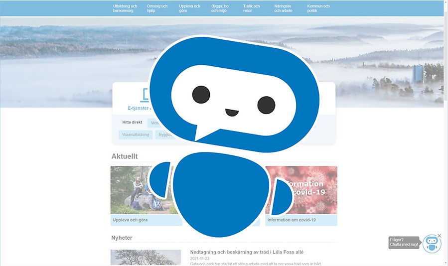 Illustration av robot mot bakgrund av en webbsida