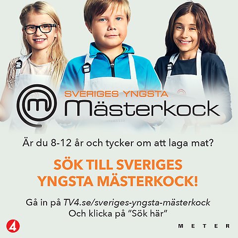 Affisch med foto på tre barn och text med info om tävlingen.