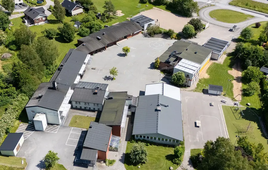 Drönarbild över Bruksskolan